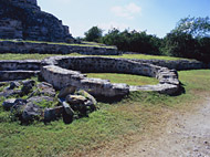 Chultun Temple Front View at Ake - ake mayan ruins,ake mayan temple,mayan temple pictures,mayan ruins photos